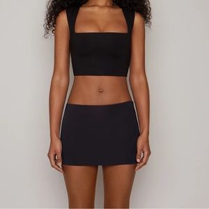 Danielle Guizio Black Micro Mini Stretch Skirt
